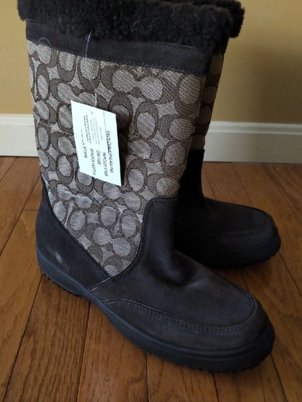 Coach Sherman Signature "C" Suede Boots NWT - Picture 3 of 6